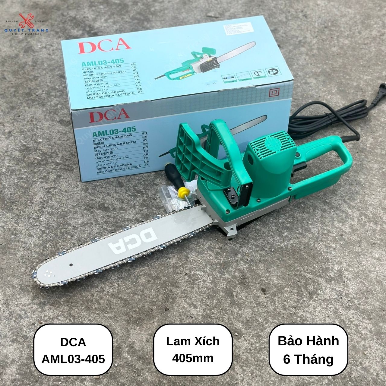 Cưa Xích Điện DCA AML 03-405 Lam Xích Dài 405mm Công Suất 1300W Chính Hãng DCA