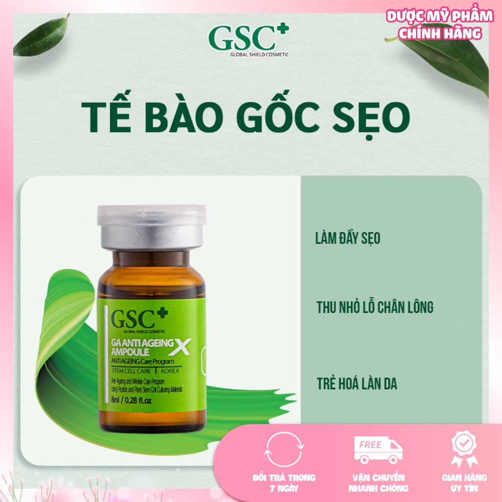 Tế Bào Gốc Trị Sẹo, Trẻ Hóa GSC GA Anti Ageing Ampoule - Phục hồi tổn thương da, làm sáng da