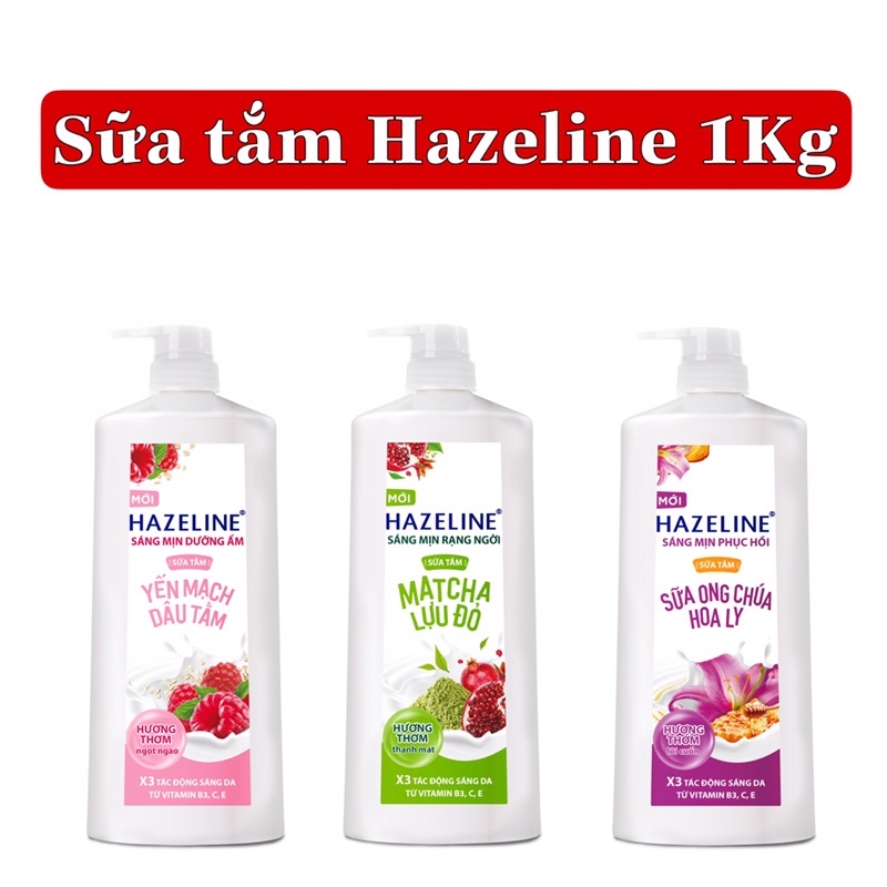 Sữa tắm dưỡng ẩm sáng da Hazeline chai 1kg
