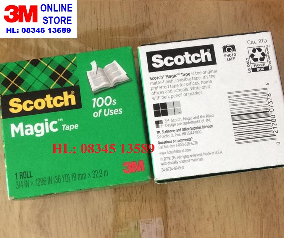 Băng keo 3m 810 scotch magic tape loại 19mmx32m