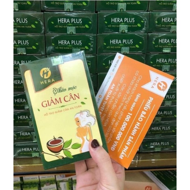 Thảo mộc giảm cân an toàn HERA PLUS hộp 30 viên bao mạnh kèm thẻ bảo hành