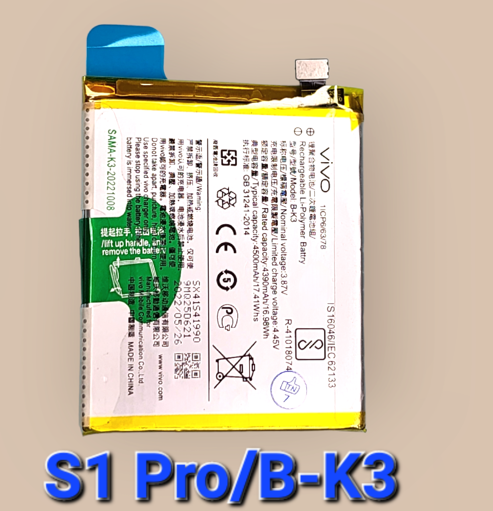 Pin vivo s1 pro/b-k3 zin hãng