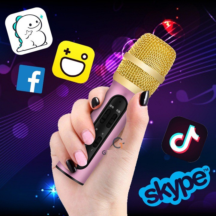 Micro Karaoke Livestream Thu Âm C11 Cao Cấp + Tặng Tai Nghe