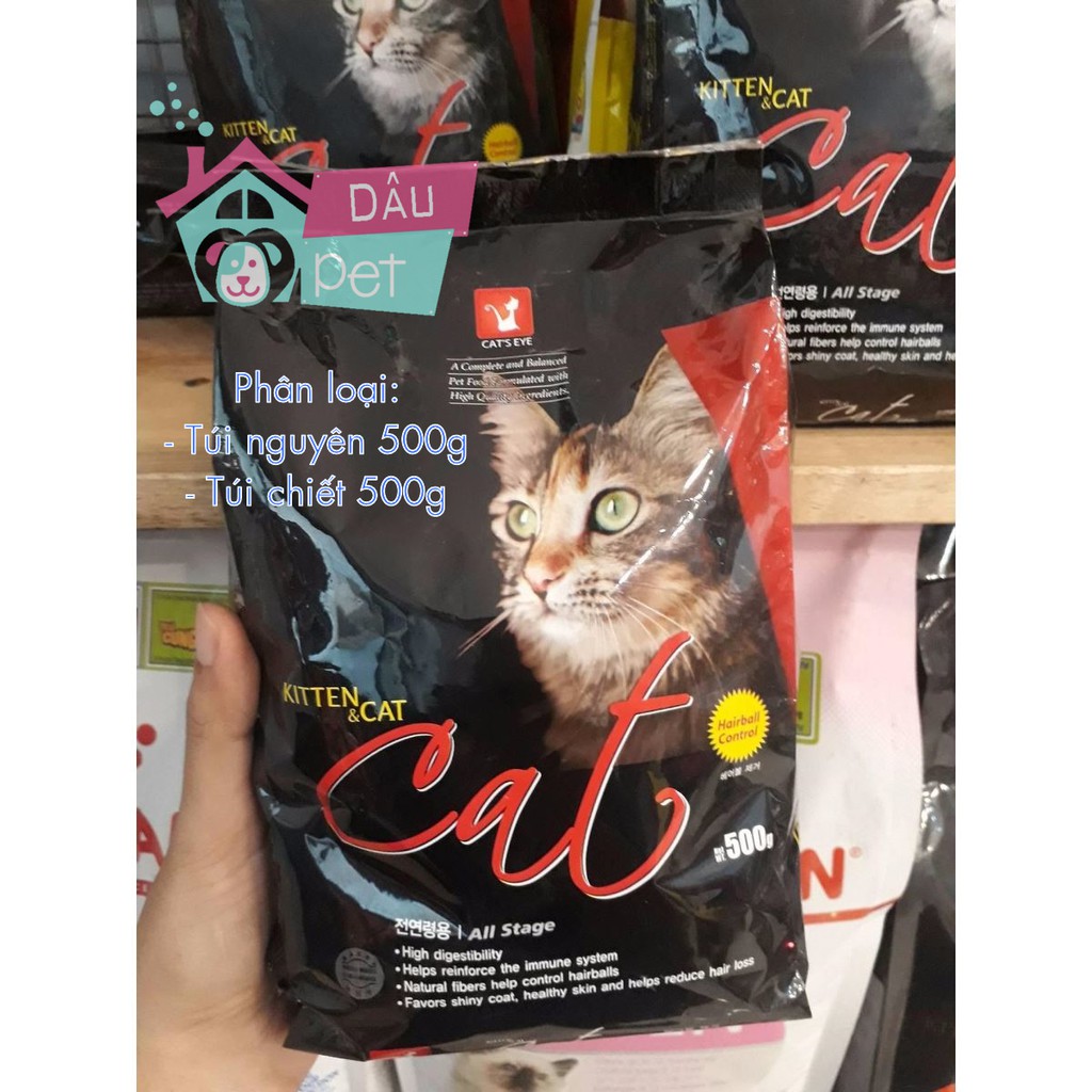 Thức ăn hạt cho mèo Cats eye túi nguyên 500g Cat s eye Hàn Quốc