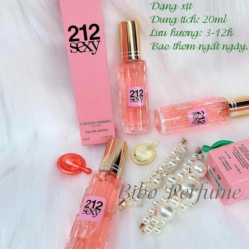 3 CHAI NƯỚC HOA NỮ 212 SEXY 20ML LƯU 3-12H