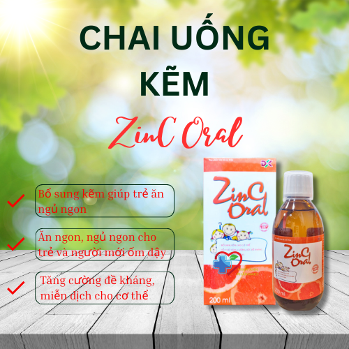 ZinC Oral- Bổ sung kẽm cho cơ thể- Hỗ trợ tăng cường sức đề kháng- Giúp ăn ngon miệng