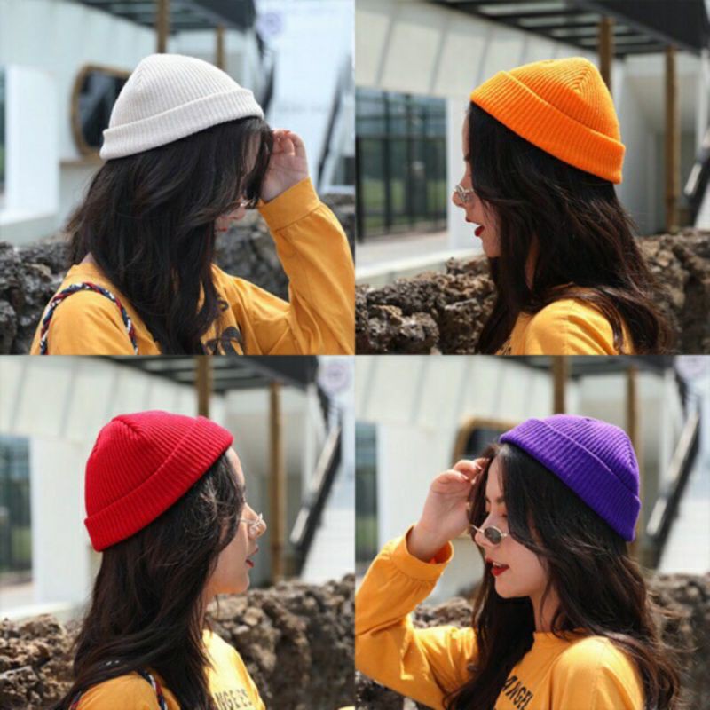 Mũ len beanie dáng ngắn 20cm