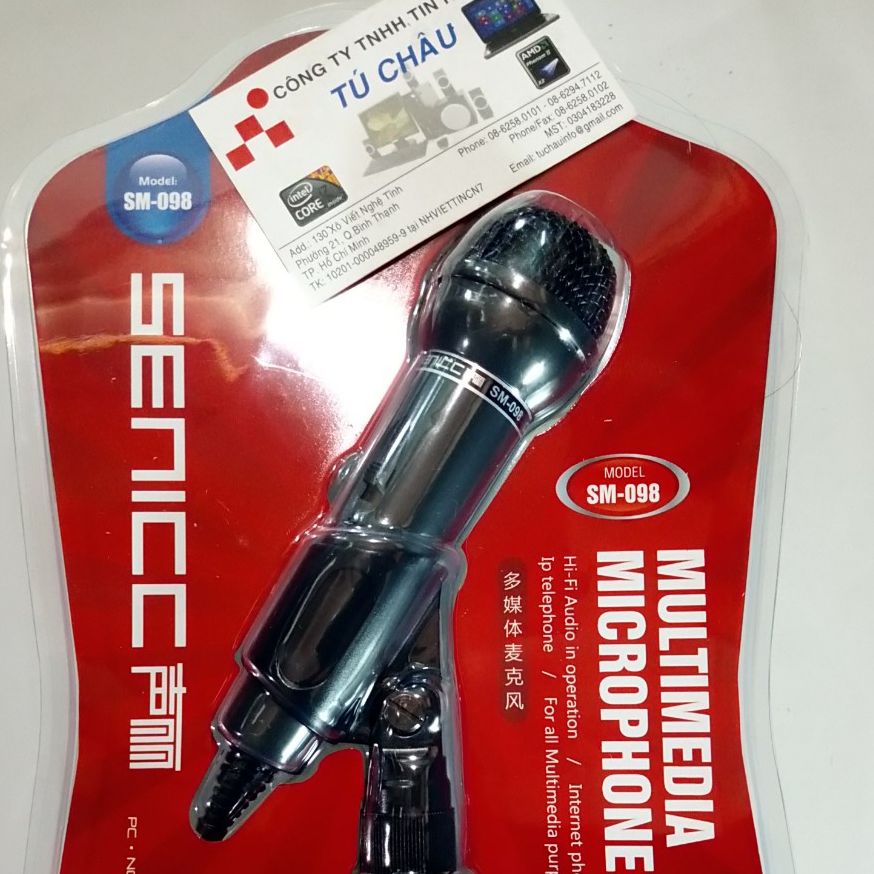 Míc chát microphone sm-098 - chuẩn 3.5 mm - cáp dài 2.2m