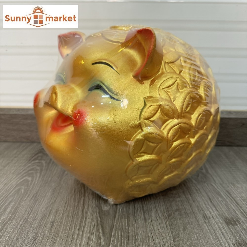 Heo đất kim tiền may mắn cỡ đại KT 28x26x24 cm, Heo đất đồng tiền tài lộc lớn khổng lồ