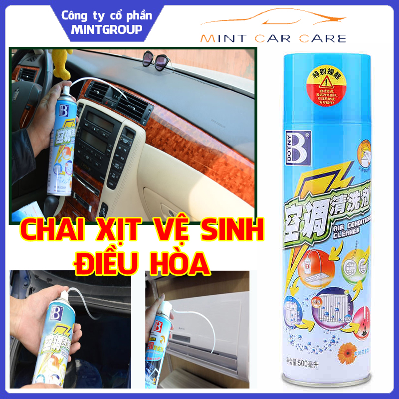 Chai xịt vệ sinh khử mùi điều hòa ô tô, xe tải, xe khách, máy lạnh trong nhà Botny B-1819 dung tích 500ml
