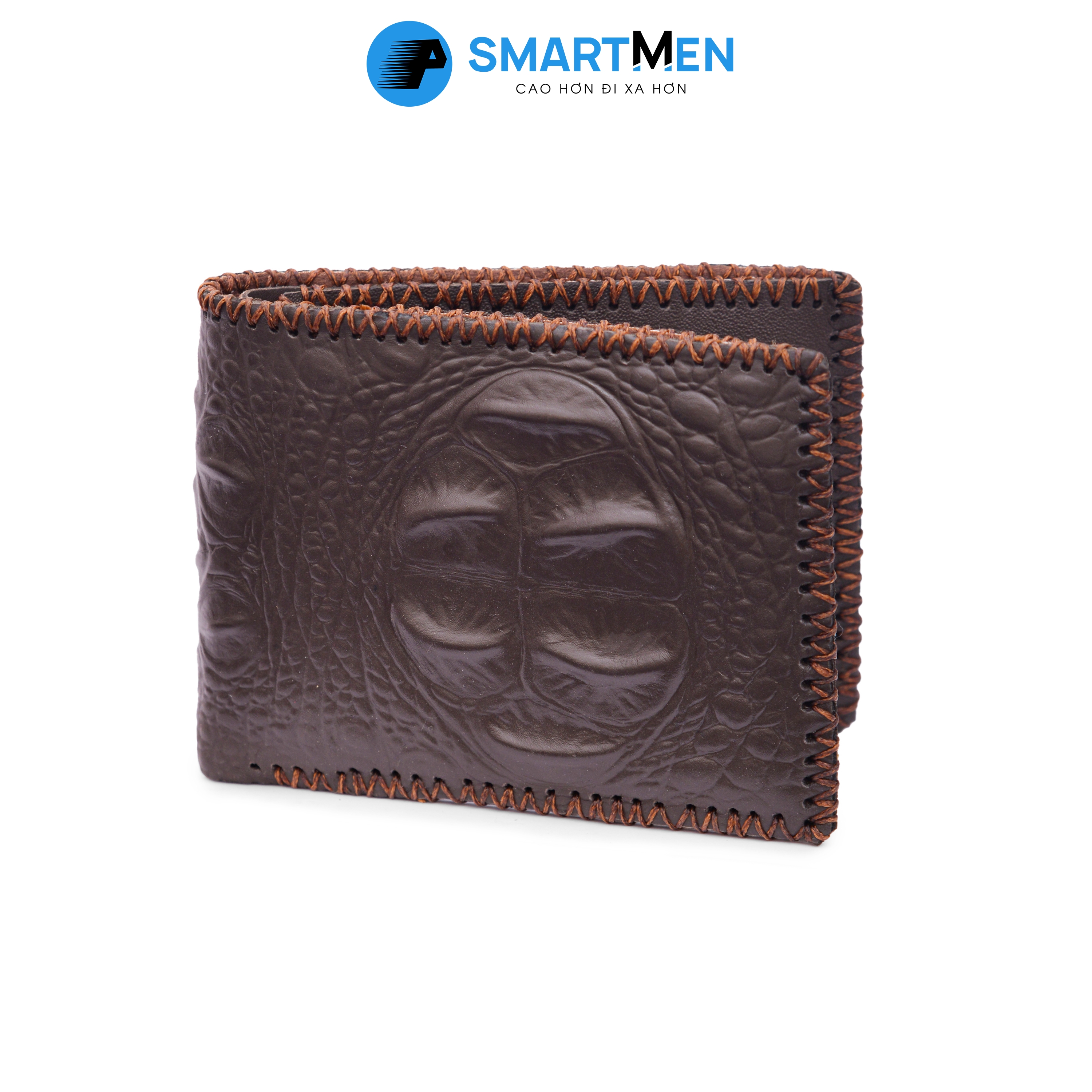 Ví cầm tay bà bò SMARTMEN màu nâu dập vân nổi VD-26
