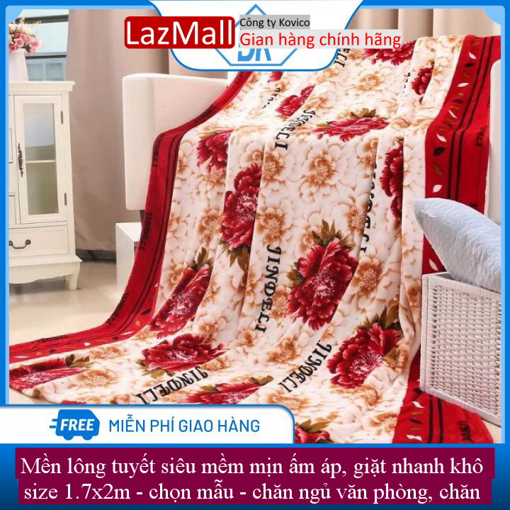 Mền lông tuyết siêu mềm mịn ấm áp, giặt nhanh khô size 1.7x2m - chọn mẫu - chăn ngủ văn phòng, chăn tuyết nhung, blanket