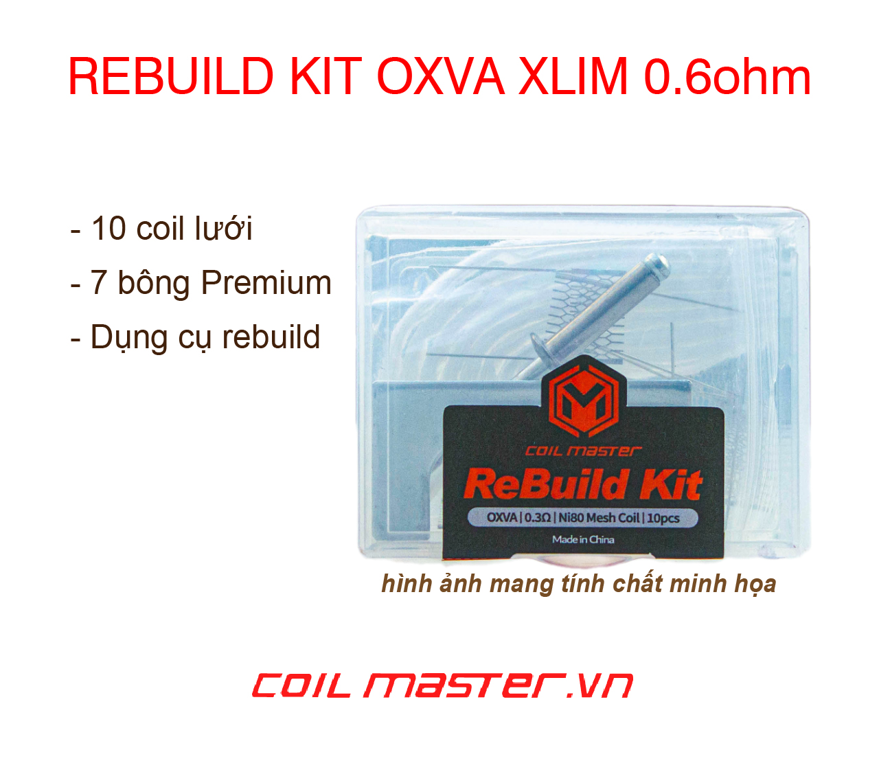 Bộ rebuild kit xl1m 0.6ohm - rebuild kit coil master