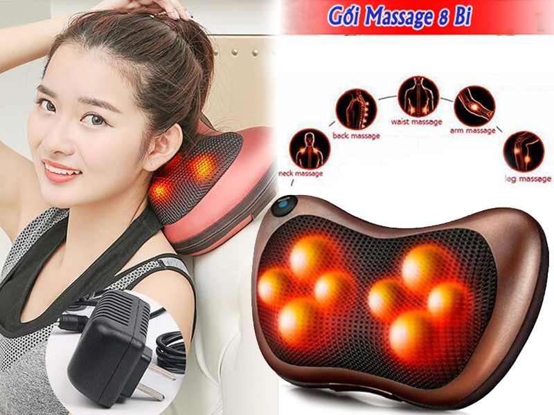May Mat Xa Hong Ngoai 8 Bi Nhập Khẩu, Máy Mát Xa Lưng, Máy Mát Xa Gáy 8 bi công nhệ Nhật Bản, Mang lại cho bạn cơ thể thoải mái, mạnh mẽ. Tặng 1 GẬY TỰ SƯỚNG - Giá Cực Sốc!!