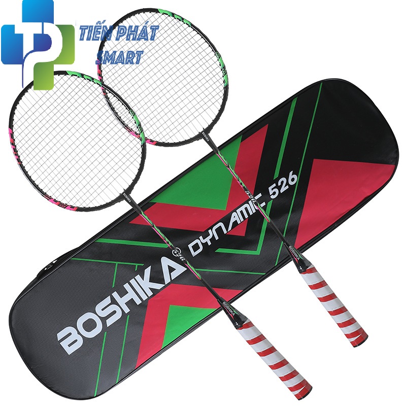 Vợt cầu lông BOSHIKA 526 pro (Tặng Túi +3 Cầu Nhựa )chính hãng sợi carbon 4U căng sẵn ,dành cho mọi người chơi