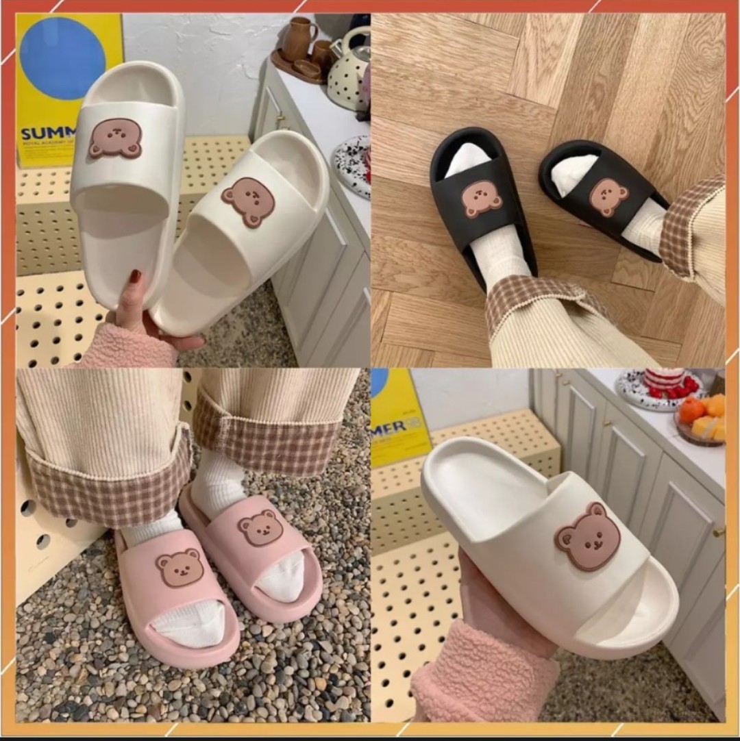Dép mặt gấu dễ thương / Dép bánh mì hình gấu kute / Dép thời trang nữ/ Hiểu Minh Shop