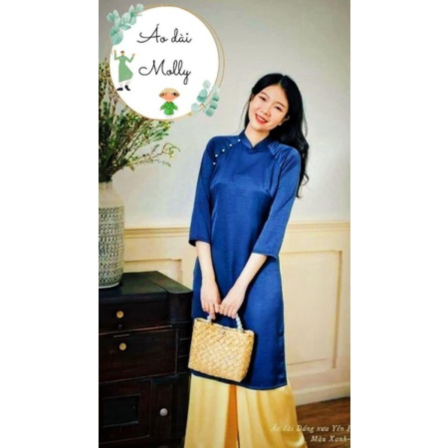 Tặng mấn áo dài dáng suôngcó bigsize