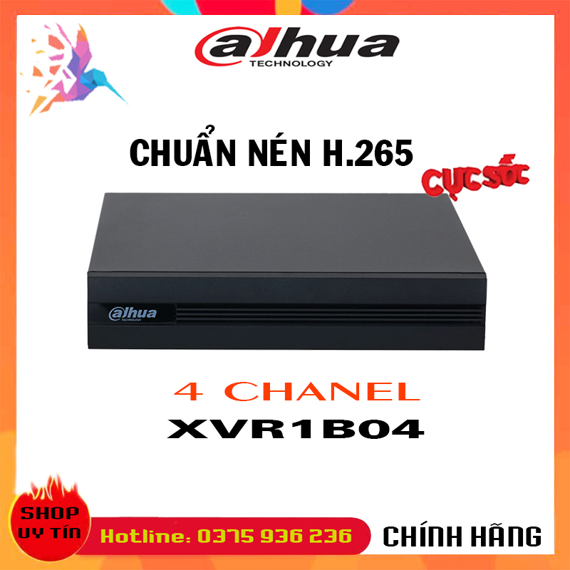 Đầu ghi hình Camera 4 8 kênh Dahua XVR 1B04, XVR 1B08 - Chính Hãng Dahua Việt Nam Bảo Hành 24 THÁNG