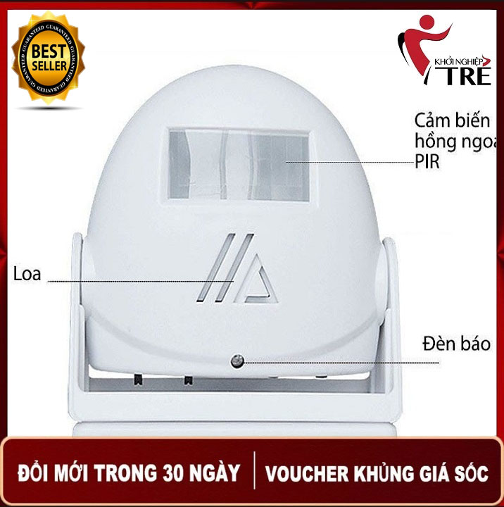 Chuông hồng ngoại báo khách, báo động chống trộm dùng pin