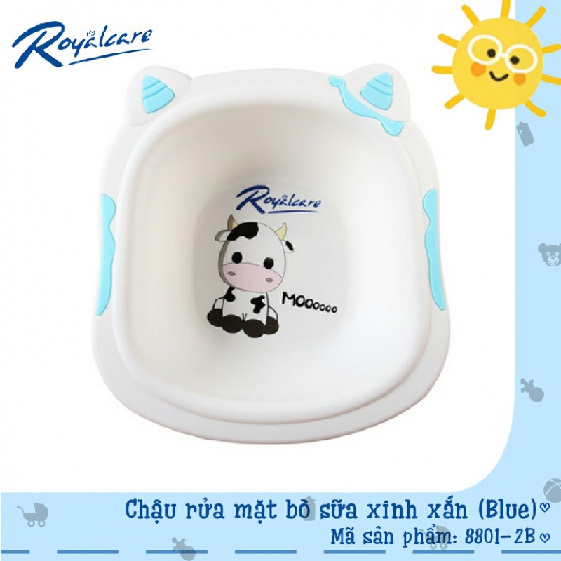 Chậu rửa mặt trẻ em in hình bò sữa xinh xắn Royalcare 8801-2B, cam kết sản phẩm đúng mô tả, chất lượng đảm bảo