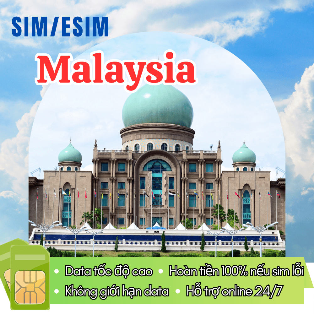Sim/eSIM Malaysia Du Lịch Data 1–3GB/Ngày, Kích Hoạt Online, Vào Mạng Ngay Khi Đến Nơi | FREESHIP - CHƯA KÍCH HOẠT