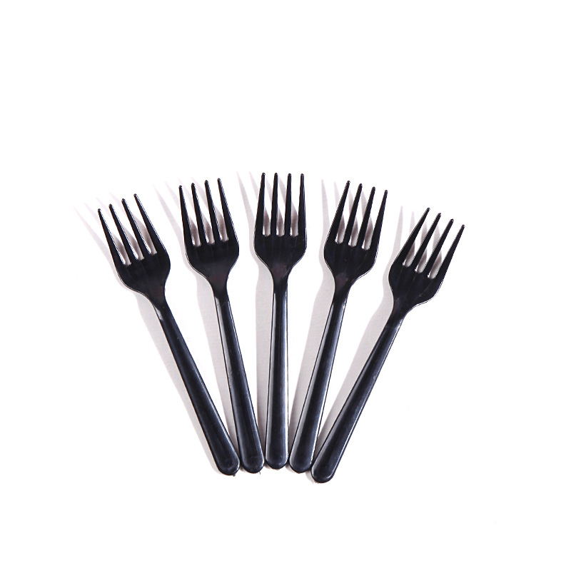 001 Nhà Máy Cung Cấp Trực Tiếp Nĩa Dùng Một Lần   Bánh Dày, Nĩa Trái Cây Bốn Ngón, Salad, Món Tráng Miệng, Dao Kéo Nhựa 02a
