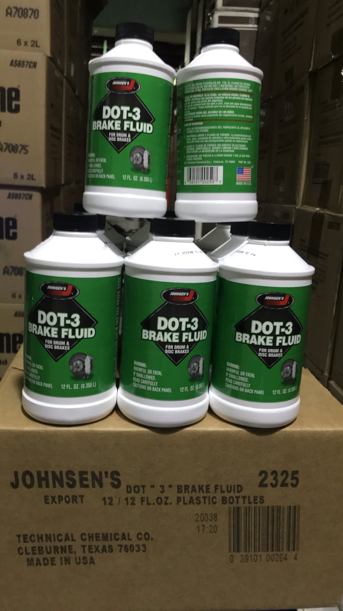 Dầu thắng ô tô johnsen’s 355ml dot 3 brake fluid mỹ