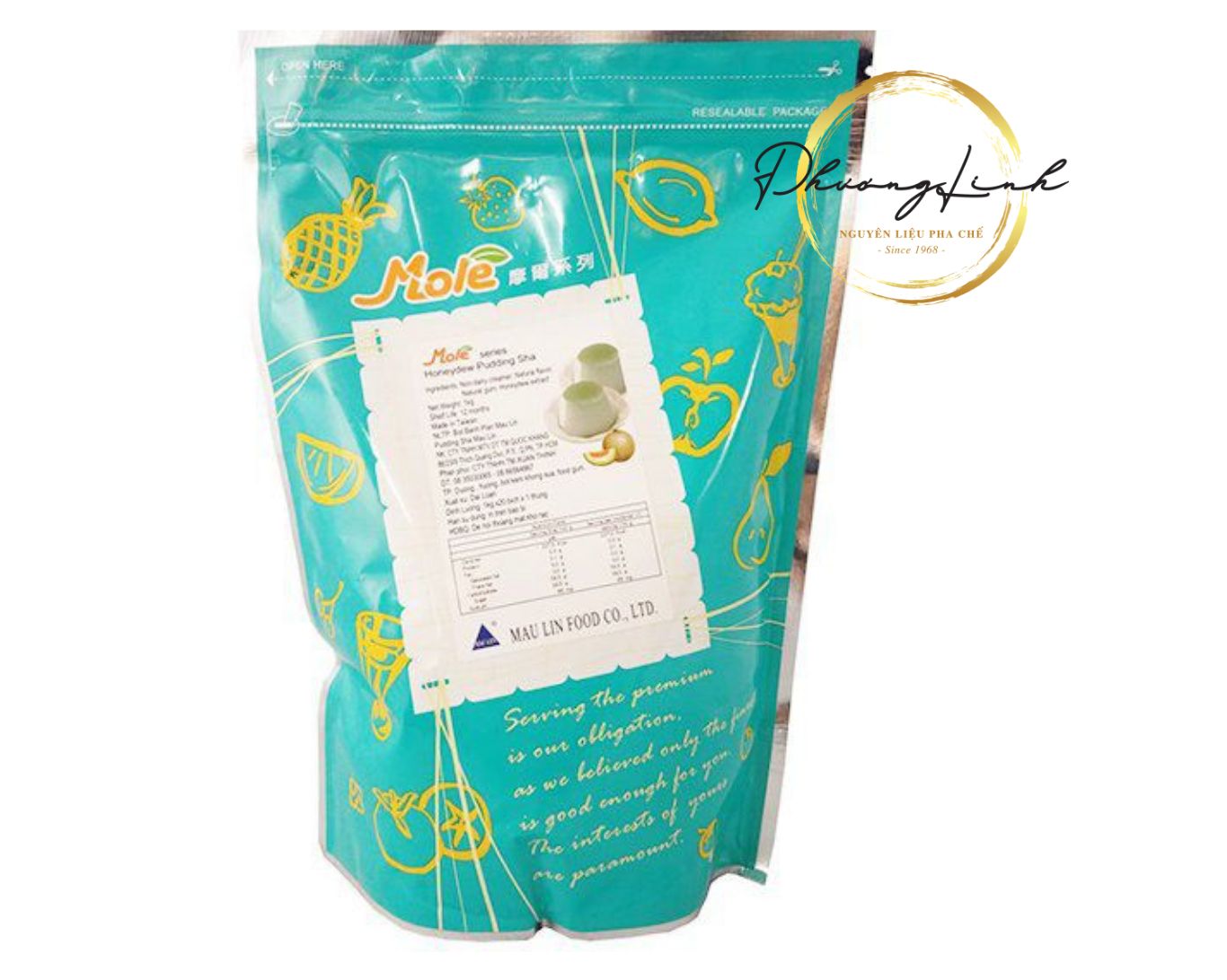 Bột Pudding / Plan Hiệu Mole Vị Dưa Lưới  Trọng Lượng Gói 1Kg Sản Phẩm Đúng Như Hình 100%