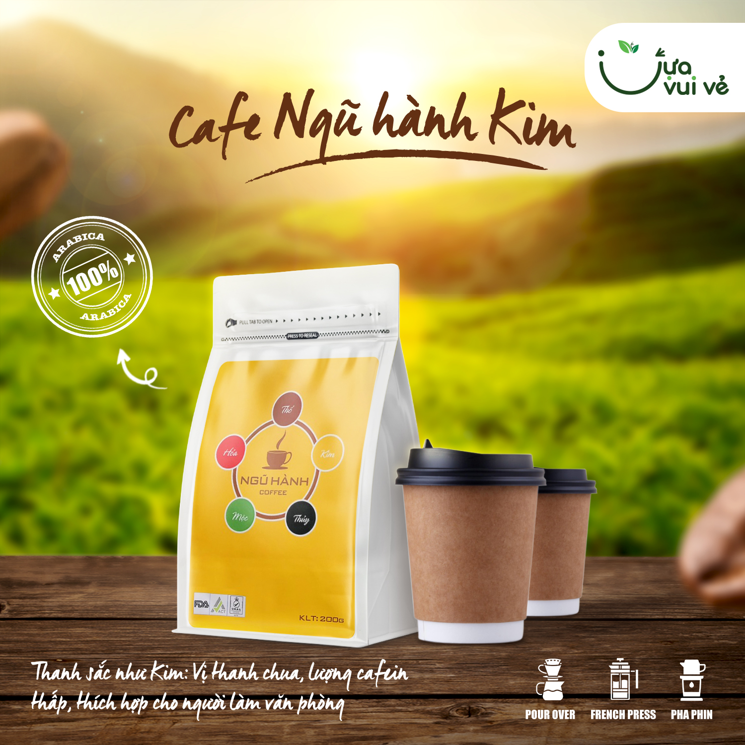 Ngũ Hành Coffee - Arabica Cầu Đất & Khe Sanh, Sơn La