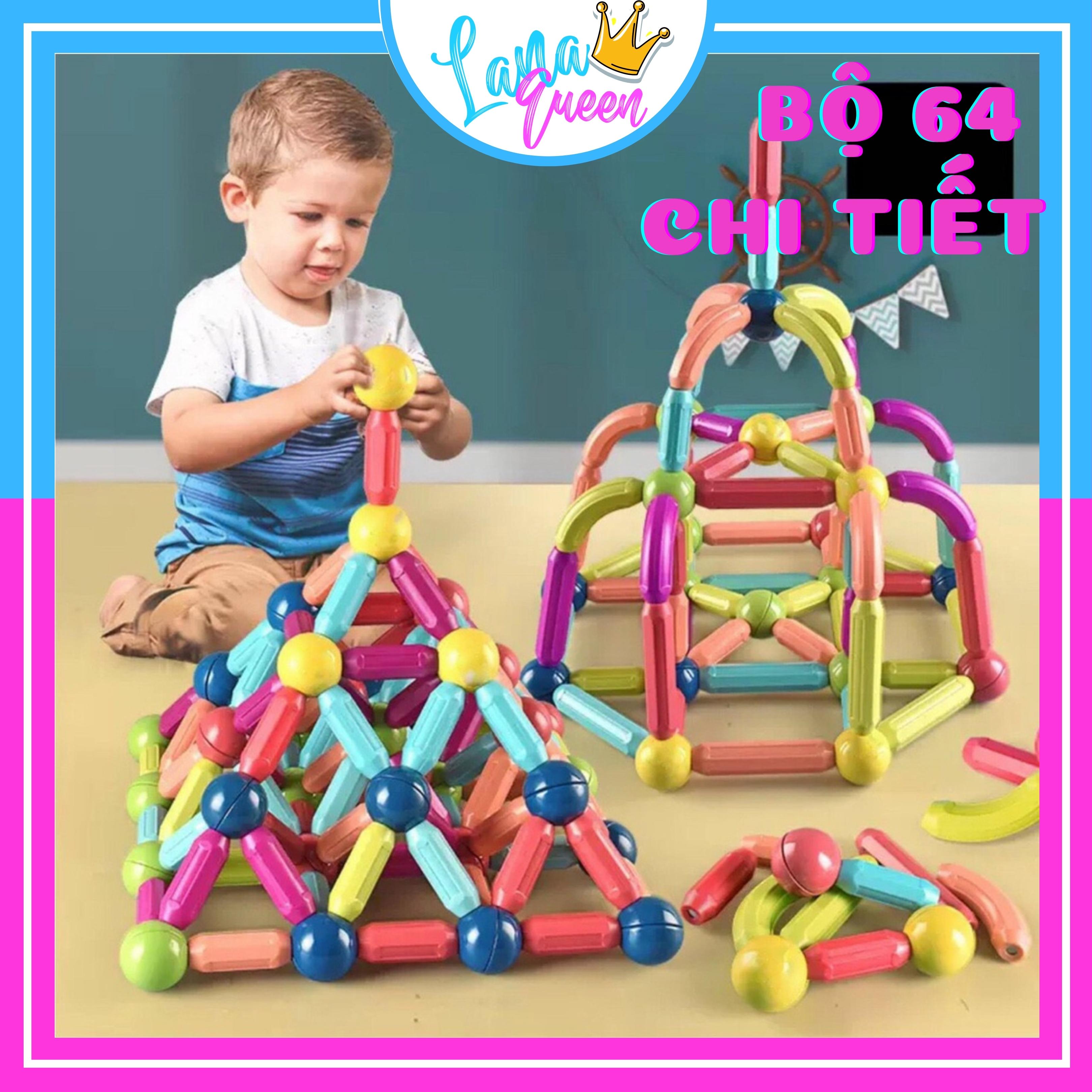 Bộ Đồ Chơi Xếp Hình Nam Châm Xếp Hình Lego Thông Minh Cho Bé Đồ Chơi Trẻ Em Phát Triển Trí Tuệ - LANA QUEEN