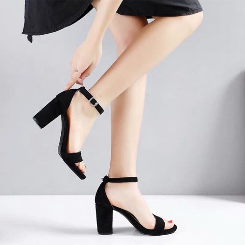[HCM]giày sandal cao gót big size quai ngang 40 41 42 43 đế vuông,giày nữ size lớn,ngọi cỡ ảnh shop chụp