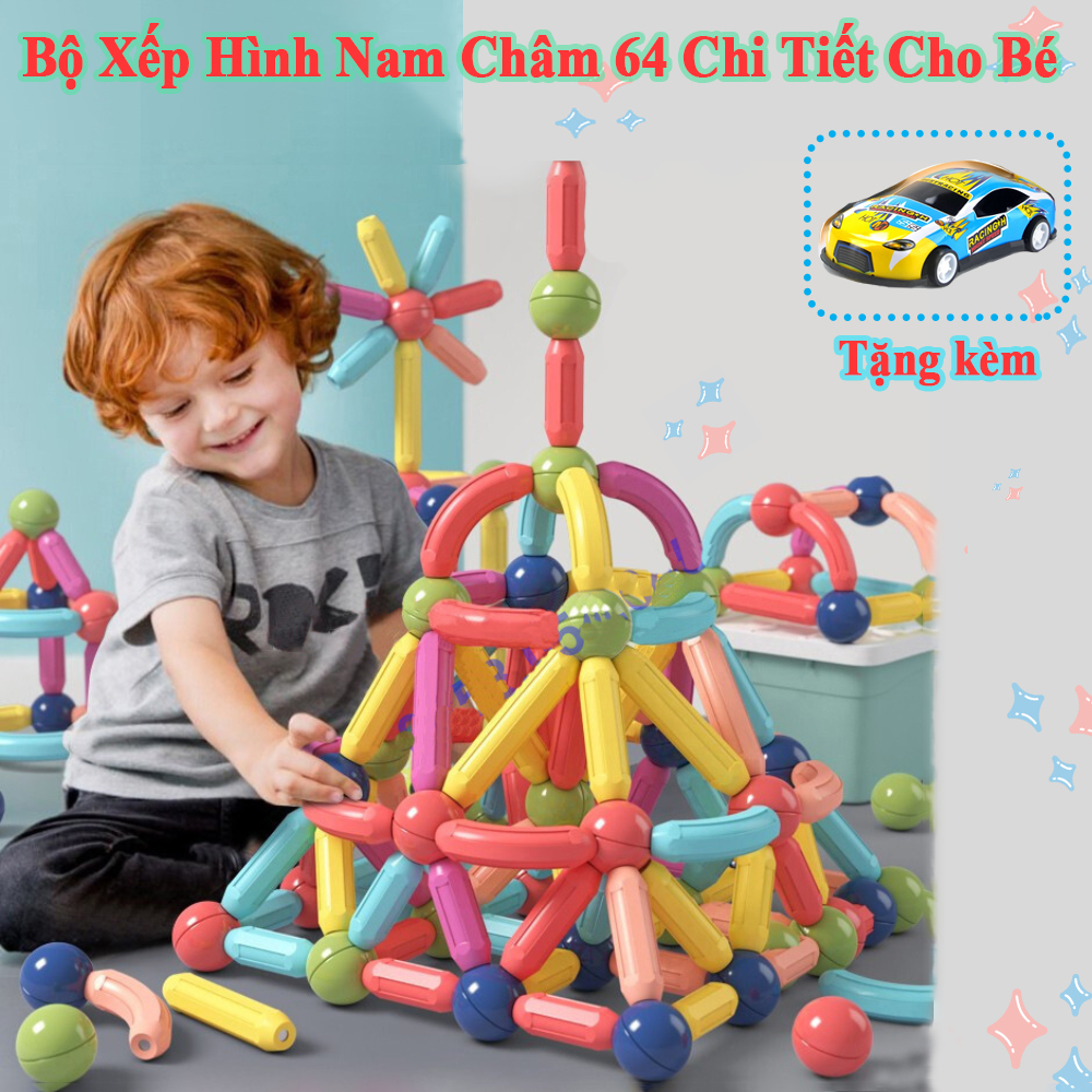 Bộ xếp hình nam châm Magnetic Sticks Đồ chơi trẻ em thông minh giúp phát triển trí tuệ Lego xếp hình cho bé Hàng lại 1