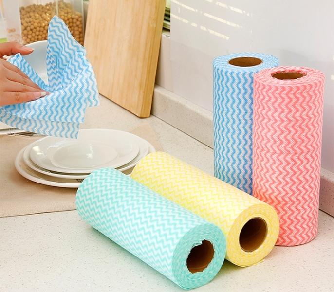 [HCM][CUỘN GIẤY VẢI LAU BẾP LAU BÁT ĐĨA ĐA NĂNG SIÊU SẠCH BẰNG VẢI KHÔNG DỆT CÓ THỂ GIẶT DÙNG LẠI DẤP NƯỚC MÀ KHÔNG BỊ MỦN( 50 TỜ )