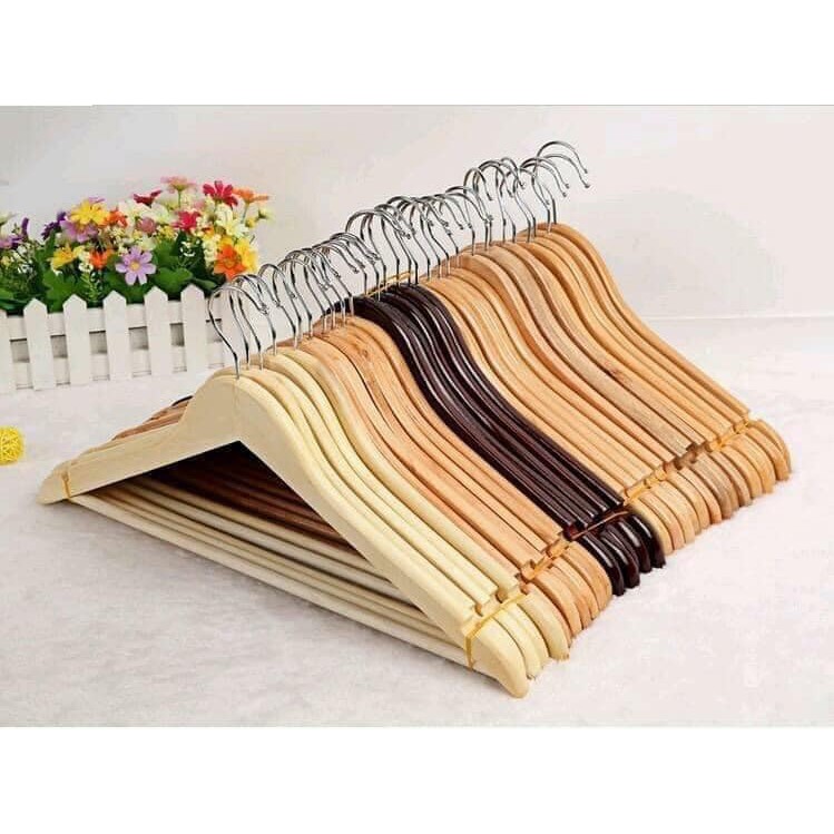 Combo 10 móc gỗ hình tam giác, kích thước dài 44cm, 2 màu tùy chọn