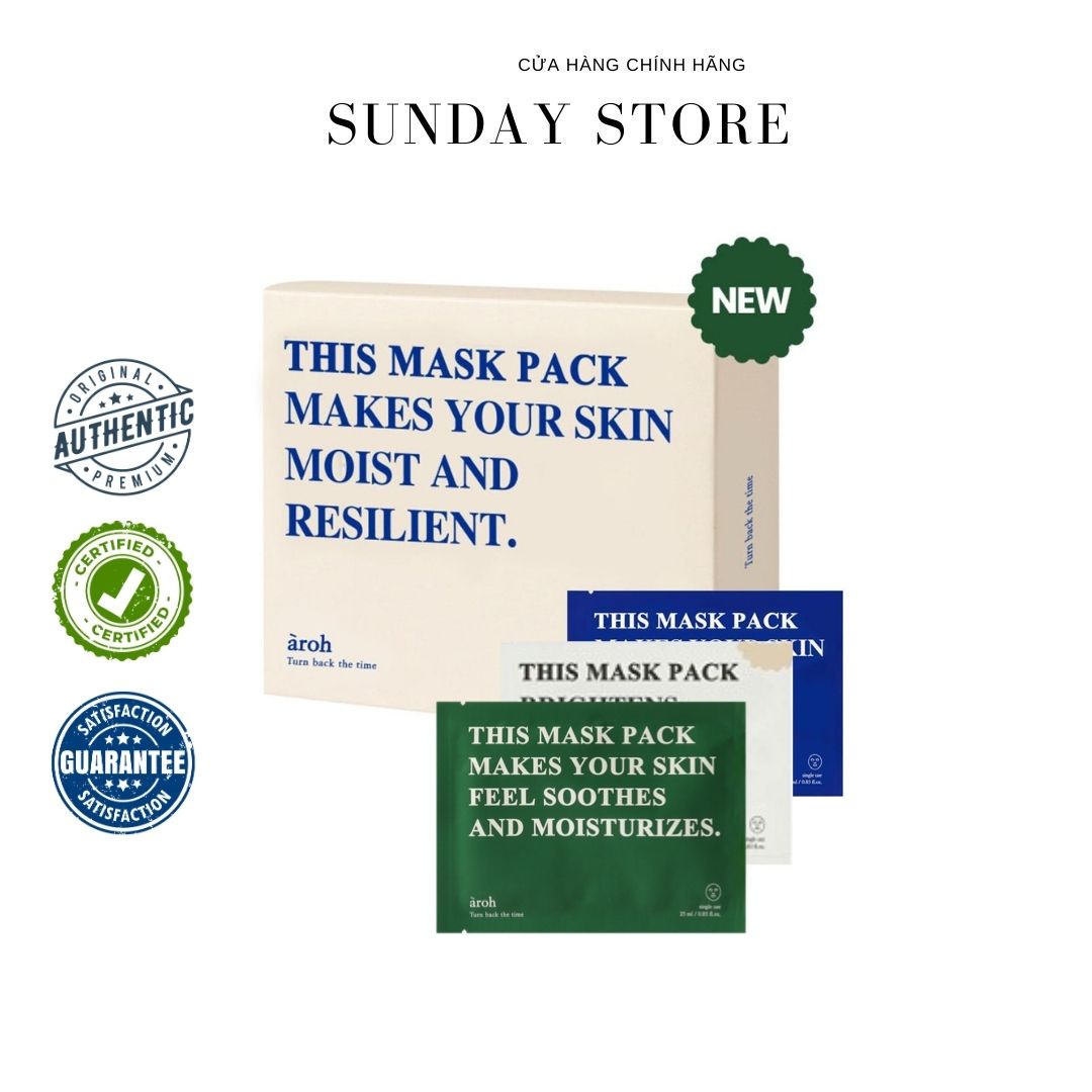 Mặt nạ Aroh Mask Pack Makes Your Skin Feel Soothes And Móiturizes - Tinh chất rau má mát lạnh