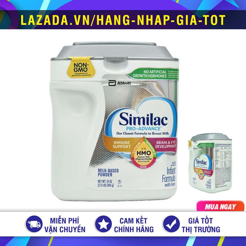 Sữa bột similac pro-advance hmo non-gmo mỹ 964g cho bé từ 0-12 tháng - date 4.2022