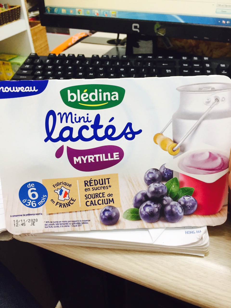 Sữa chua BLEDINA - Pháp hương vị việt quất date 2023