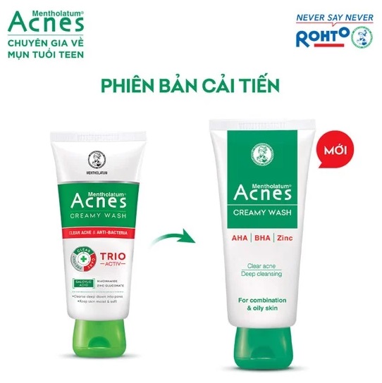 SRM Sữa rửa mặt ngăn ngừa mụn Acnes Creamy Wash 100g