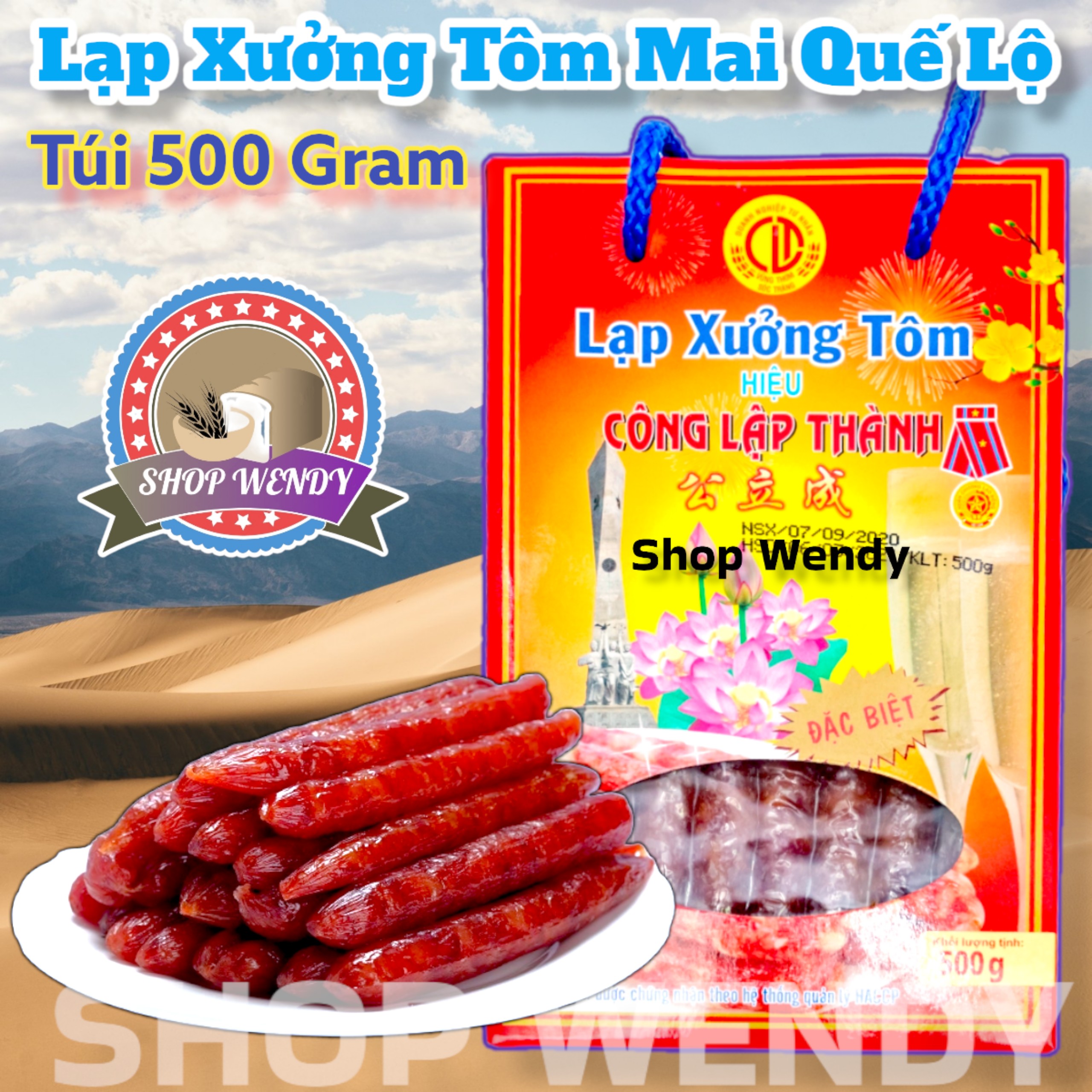 Lạp Xưởng Tôm Công Lập Thành 500g Ngon Tuyệt Vời Phù Hợp Làm Qùa Tặng