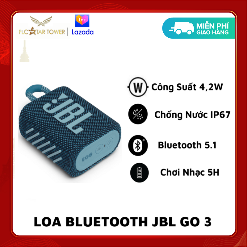 Loa jbl go 3 4.2 w bass mạnh kháng nước và bụi ip67 chơi nhạc 5h công nghệ jbl pro sound.kết nối nhanh với bluetooth 5.1 .