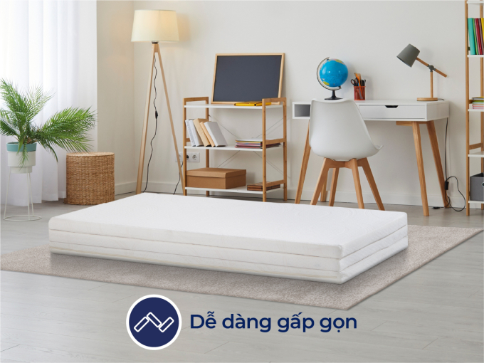 Nệm 100% cao su thiên nhiên gấp 3 Liên Á Foldaway- Dễ dàng di chuyển, gấp gọn tiện lợi-Bảo hành 10 năm.