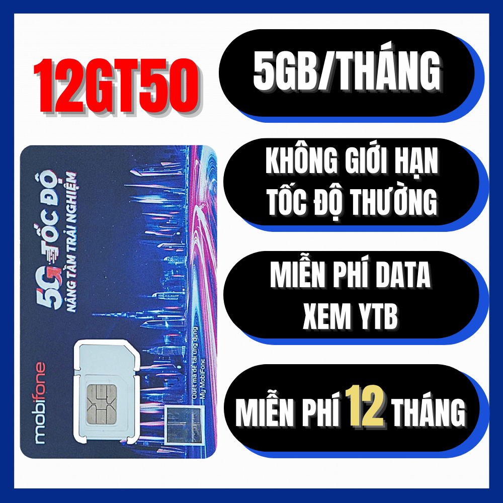 BÁN SIM VINA 5G D500 , Sim Mobifone 5G TRỌN GÓI 1 NĂM MDT255 MDT350 MDT250A 12GT50 Tặng 1 tỷ GB  data tốc độ xuyên tường từ MƯỜNG THANH ROYAL FREESHIP - CHƯA KÍCH HOẠT.