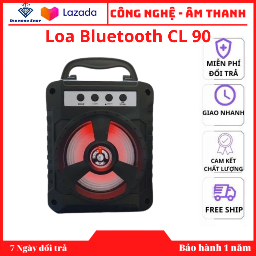 Loa CL 90 Bluetooth mini cầm tay nhỏ gọn âm thanh siêu hay đèn led nhấp nháy Hỗ trợ cắm thẻ nhớ, USB BH 1 Năm