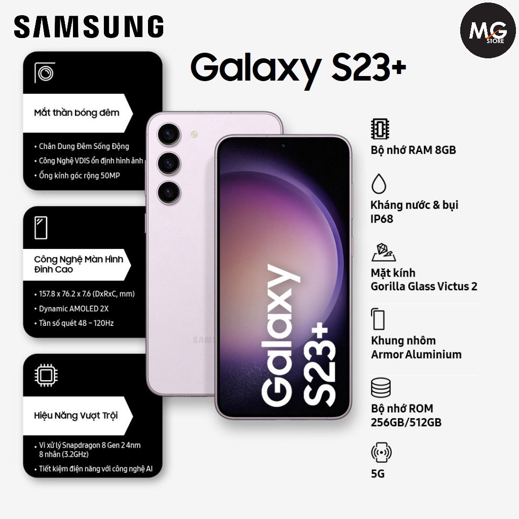 Điện thoại samsung galaxy s23 plus 5g 512gb - hàng chính hãng