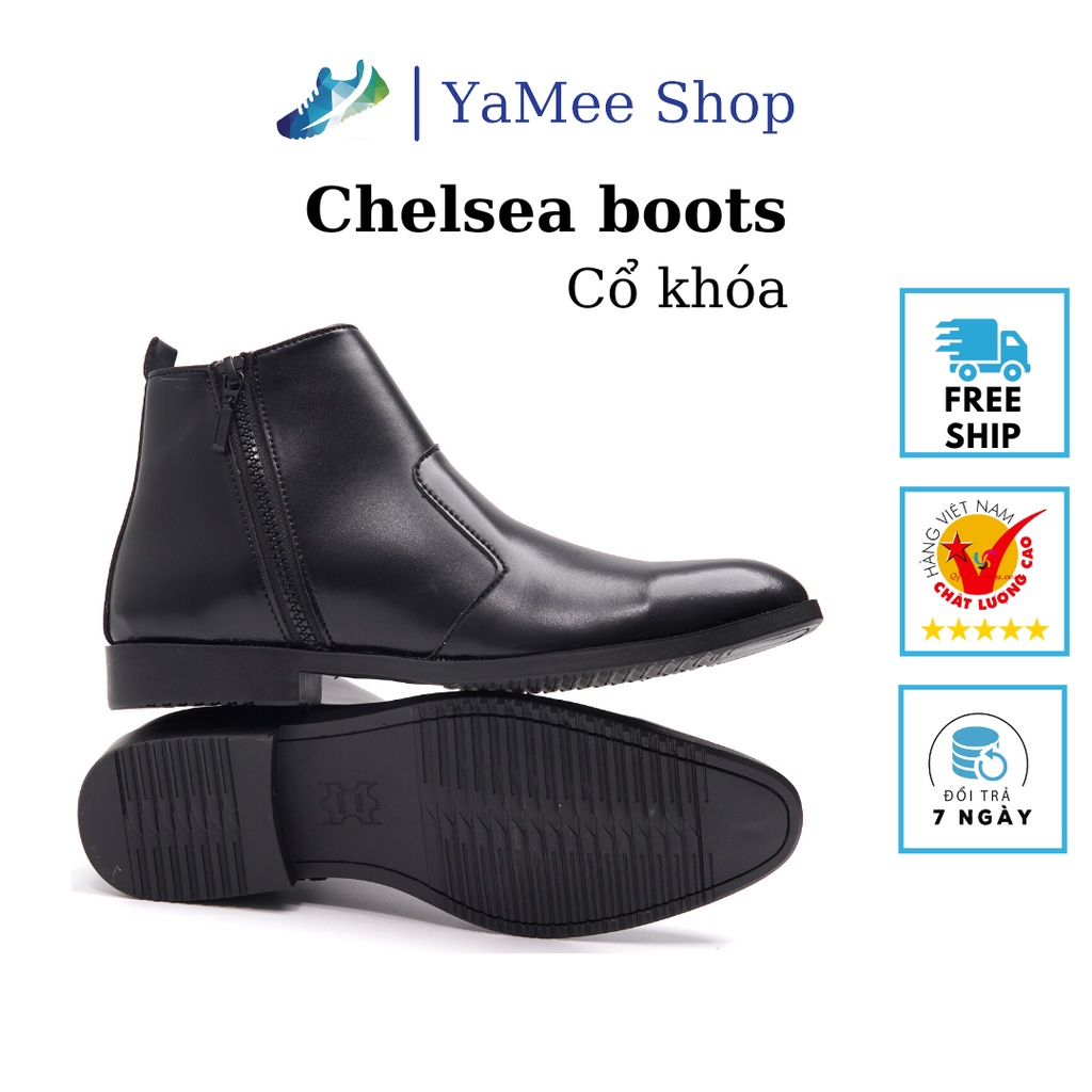 Giày Chelsea Boots Classic cổ khóa, đế khâu chắc chắn