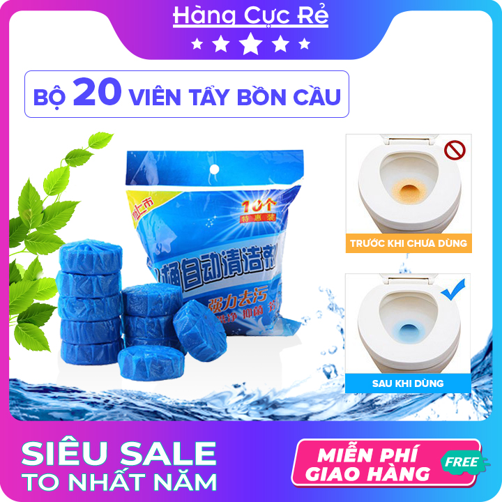 Bộ 20 viên tẩy vệ sinh bồn cầu, tạo hương thơm, diệt vi khuẩn - Hàng Cực Rẻ