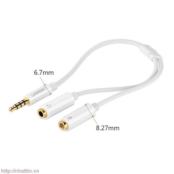 Cáp âm thanh 3.5mm 2 vào 1 ugreen ug10789