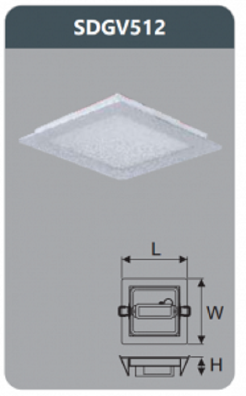 ĐÈN LED PANEL ÂM TRẦN VUÔNG DUHAL SDGV512 (12W) sử dụng chip samsung chính hãng