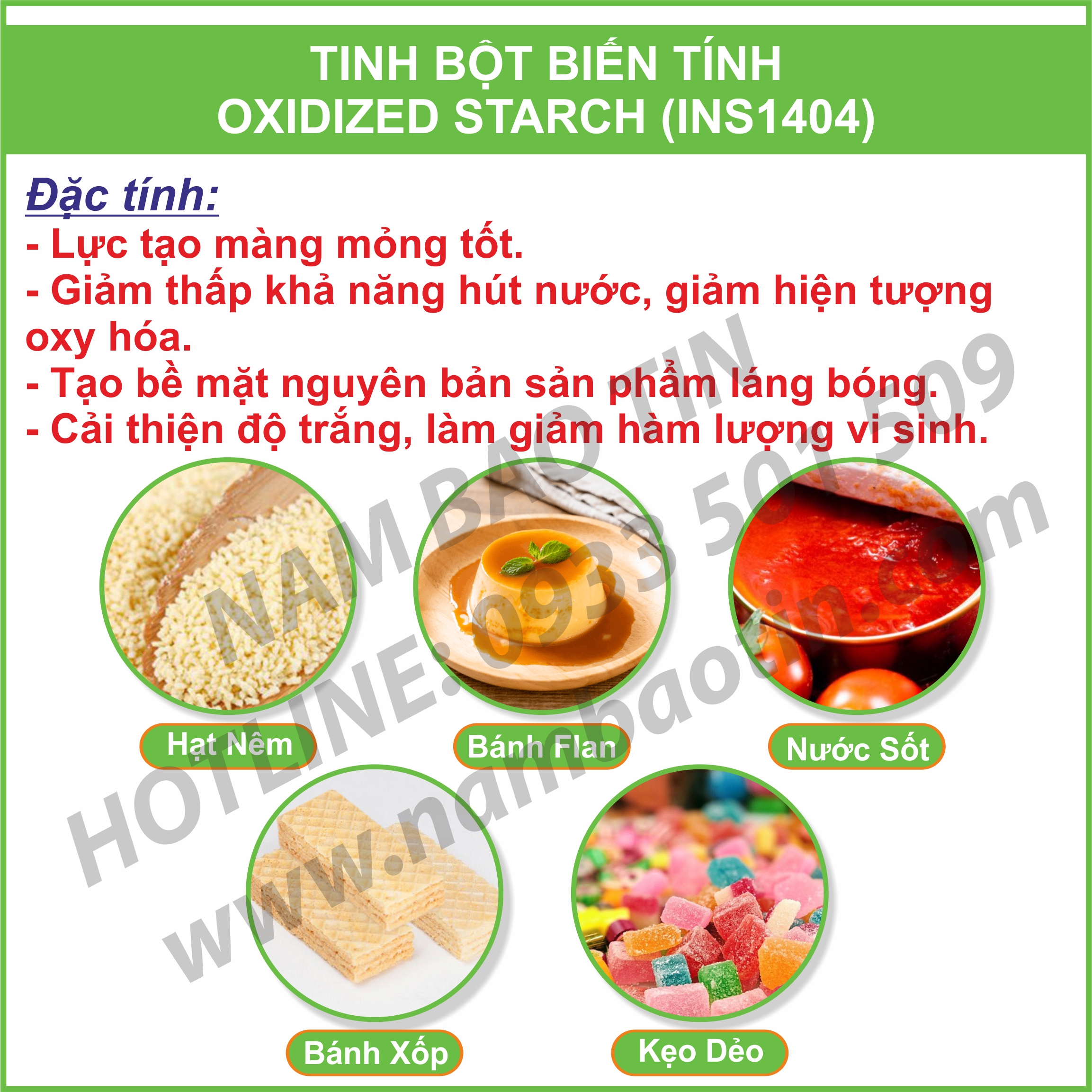 [HCM]Tinh bột biến tính Oxy hóa Oxidized Starch INS1404