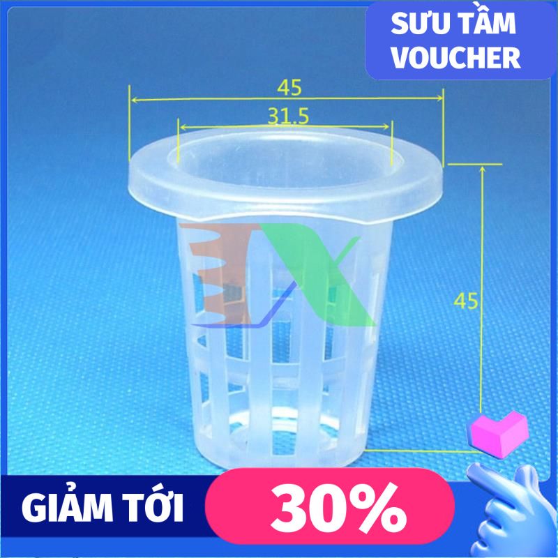 Bộ 100 Rọ trồng thủy canh D35 mm, Rọ nhựa thủy canh, cốc thủy canh chuyên dụng, Cốc trồng thủy canh